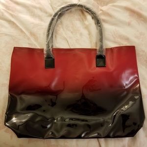 Brand new red and black tote bag